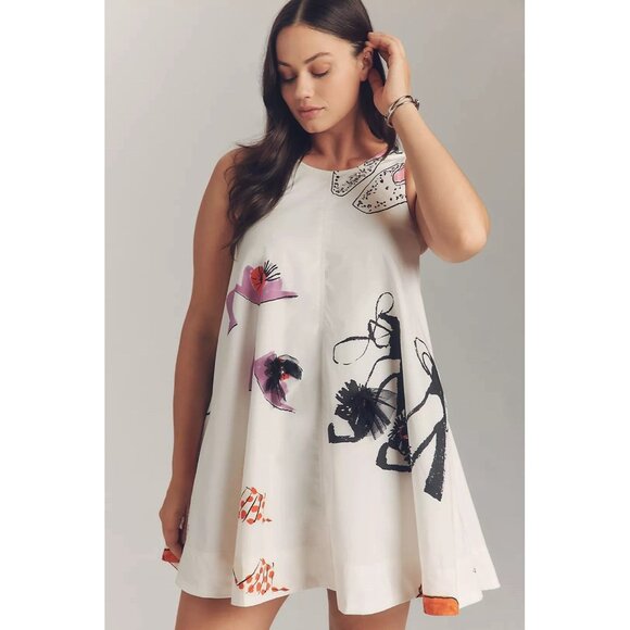 NWT Size XL-Anthropologie The Keiko Cotton Mini Dress Danielle Kroll(NWT USD188) - Picture 11 of 16